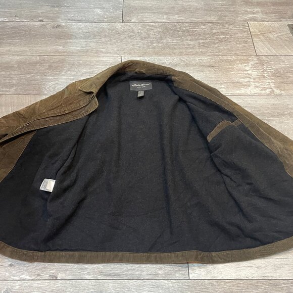 VTG  90s Eddie Bauer Chore Trucker Crop corduroy jacket M - L - Picture 5 of 9